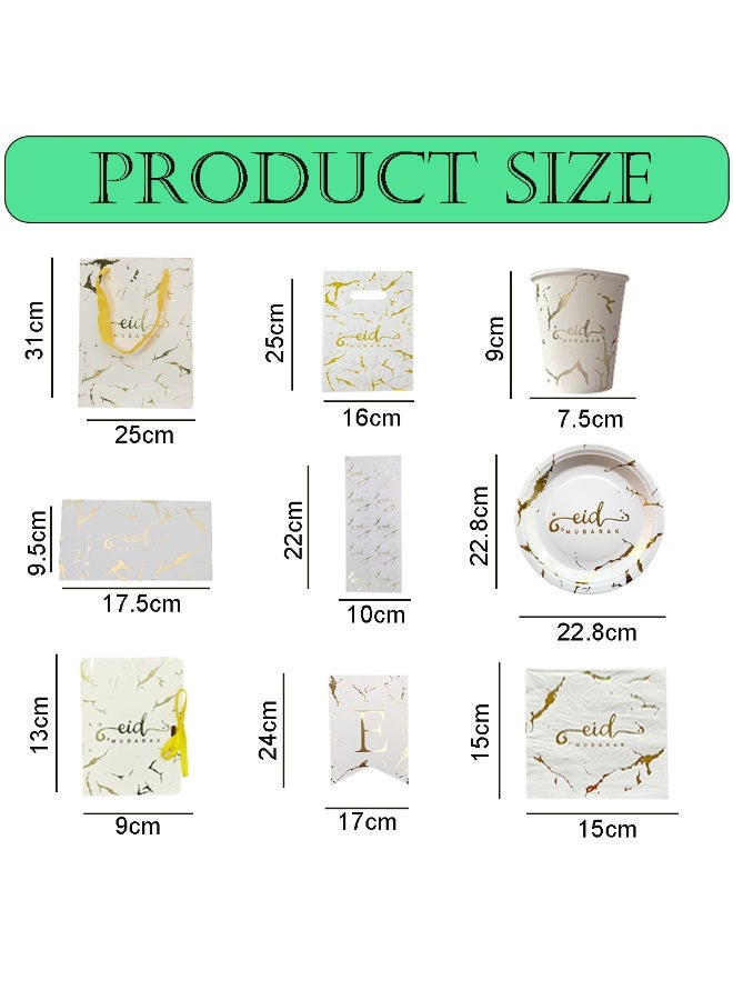 Home Smart Ramadan Series Dinner Plates (9"X9" 10 Pcs), Cups (9oz, 10 Pcs), Napkins (5.9" x 5.9", 20 Pcs) and other Accesories - Elegant Ramadan Series Set for Iftar Parties, Gatherings, Birthday and Special Occasions. - Image 2